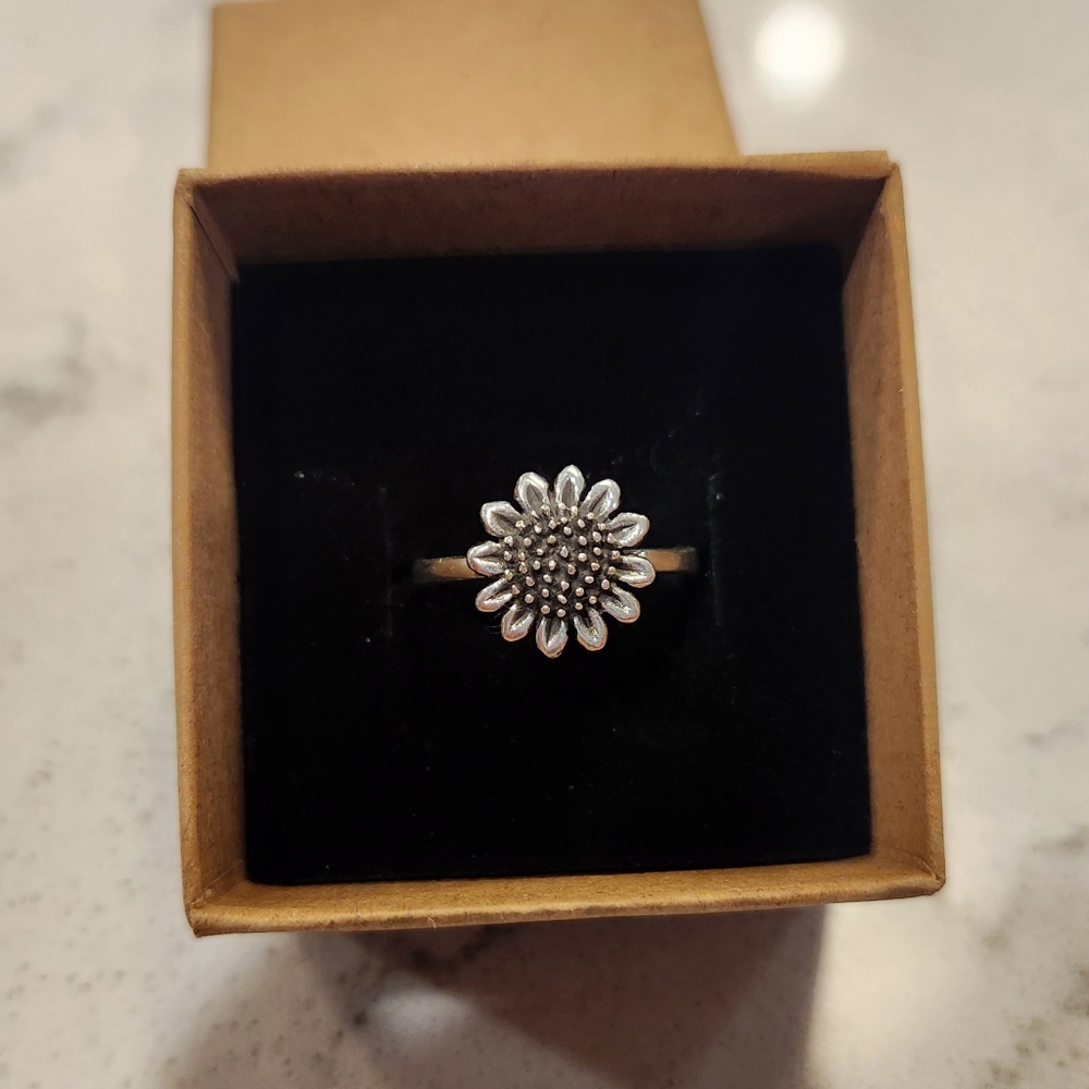 New Sterling Silver Sunflower Ring - image 2